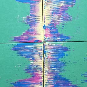 SET OF 4: In Bloom- Acrylic on Canvas Board SPRING COLORS